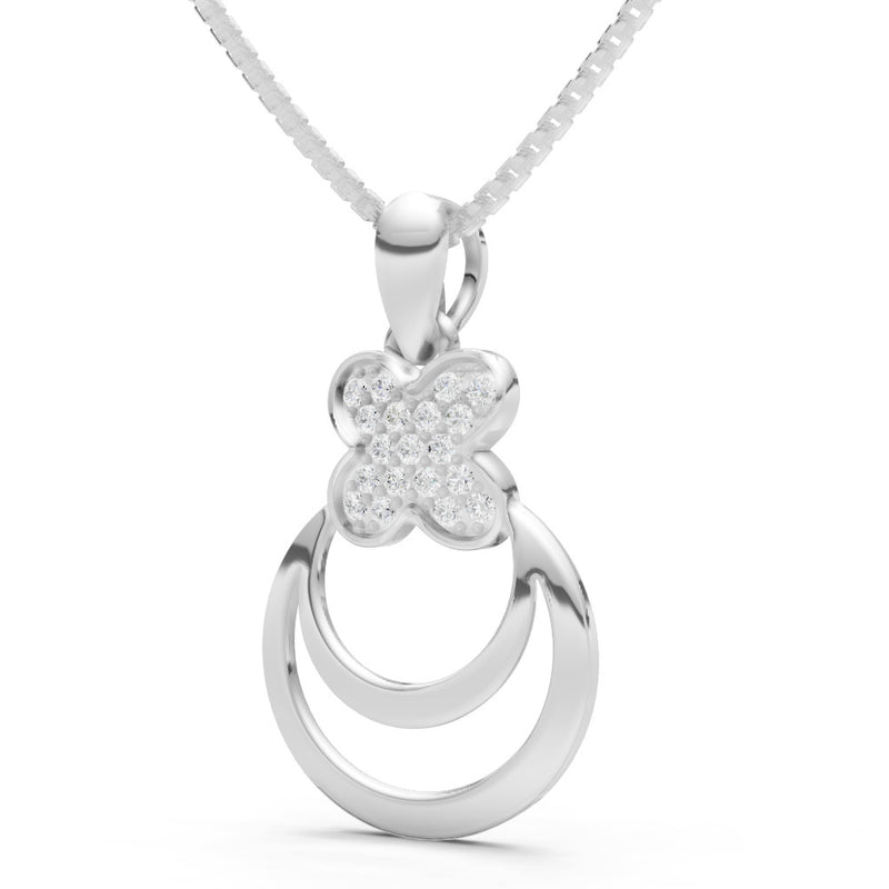 Diamond Four-Leaf Clover Bloom Pendant