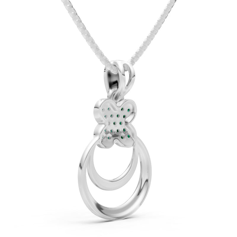 Emerald Four-Leaf Clover Bloom Pendant