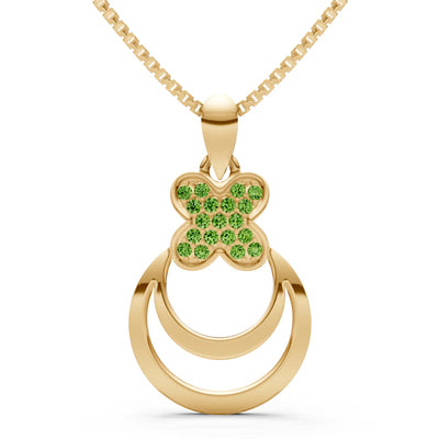Peridot Four-Leaf Clover Bloom Pendant