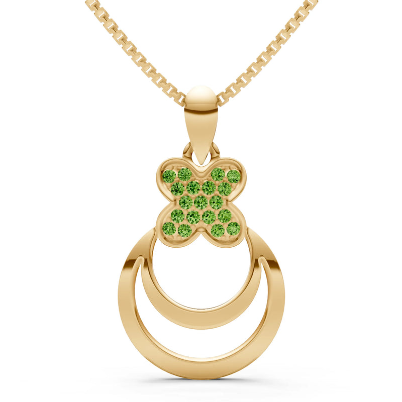 Peridot Four-Leaf Clover Bloom Pendant