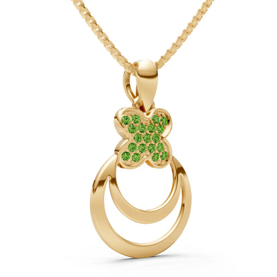 Peridot Four-Leaf Clover Bloom Pendant