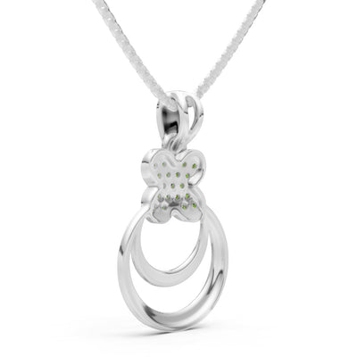 Peridot Four-Leaf Clover Bloom Pendant