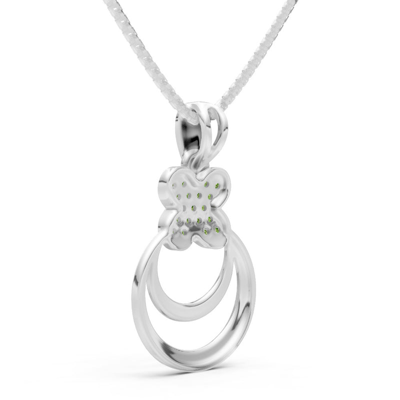 Peridot Four-Leaf Clover Bloom Pendant