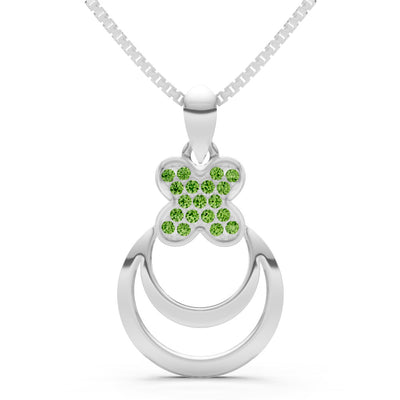 Peridot Four-Leaf Clover Bloom Pendant