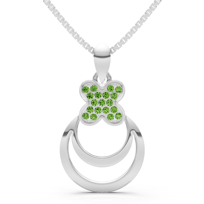 Peridot Four-Leaf Clover Bloom Pendant