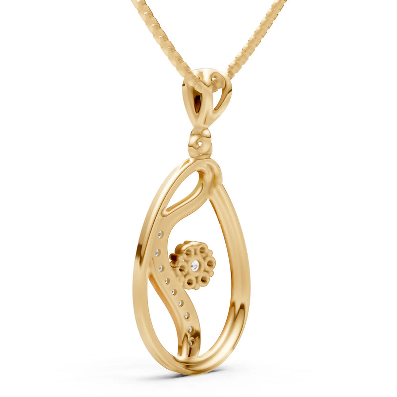 Teardrop Floral Diamond Pendant