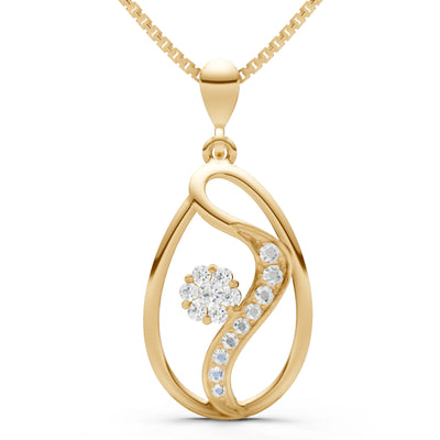 Teardrop Floral Diamond Pendant