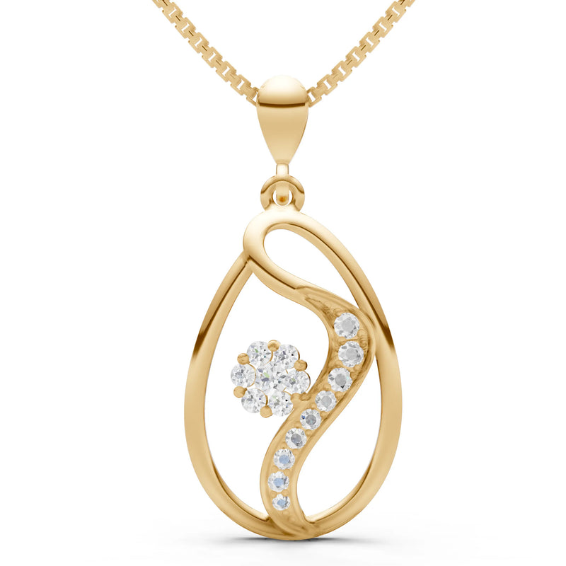 Teardrop Floral Diamond Pendant