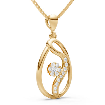 Teardrop Floral Diamond Pendant