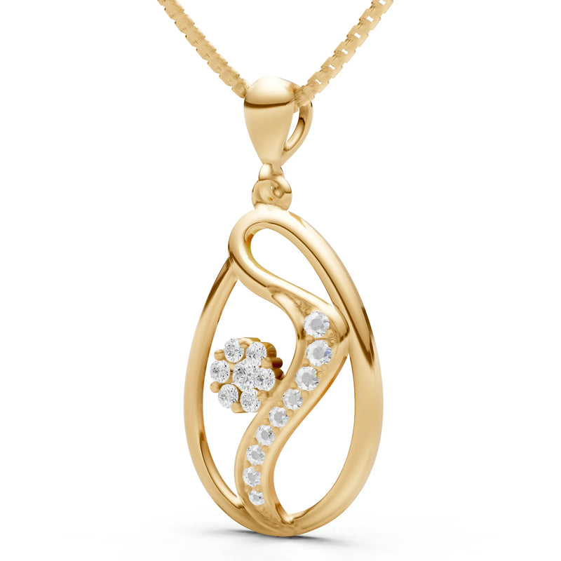 Teardrop Floral Diamond Pendant