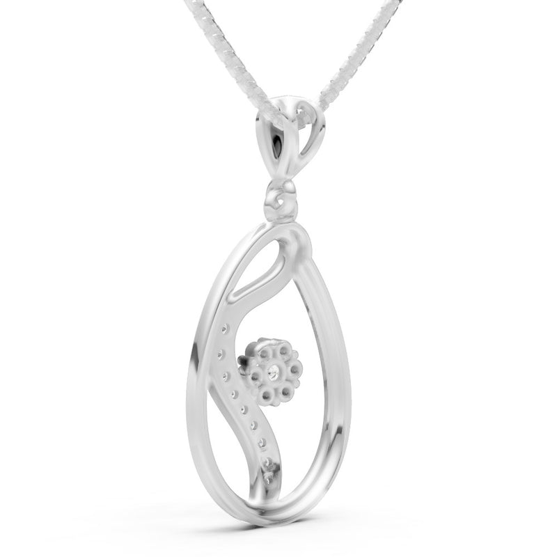 Teardrop Floral Diamond Pendant