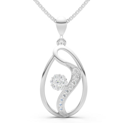 Teardrop Floral Diamond Pendant