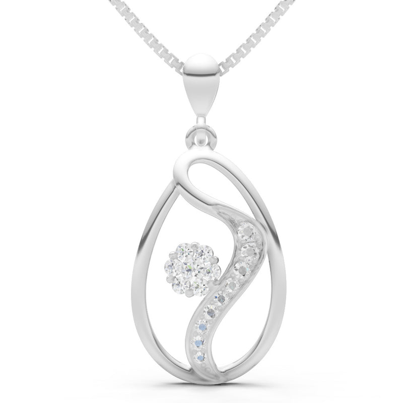 Teardrop Floral Diamond Pendant