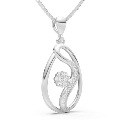 Teardrop Floral Diamond Pendant