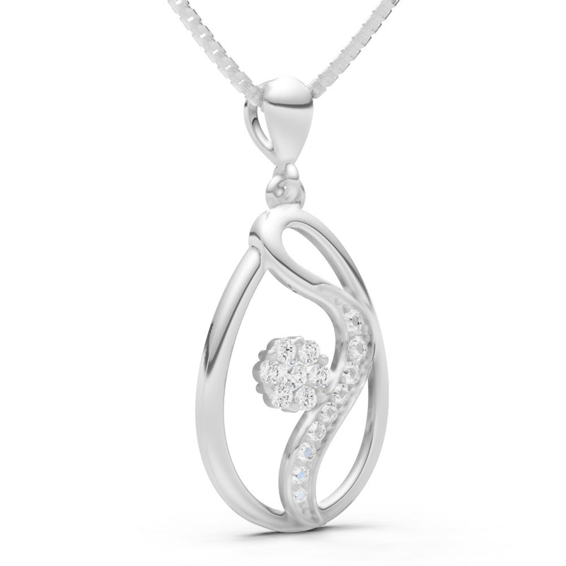 Teardrop Floral Diamond Pendant
