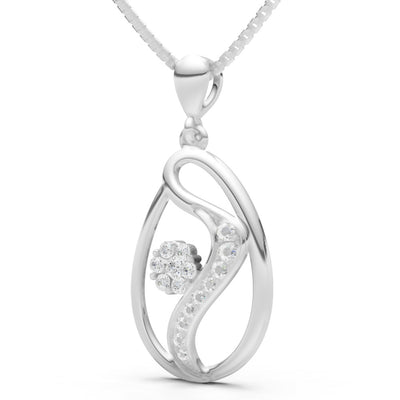 Teardrop Floral Diamond Pendant