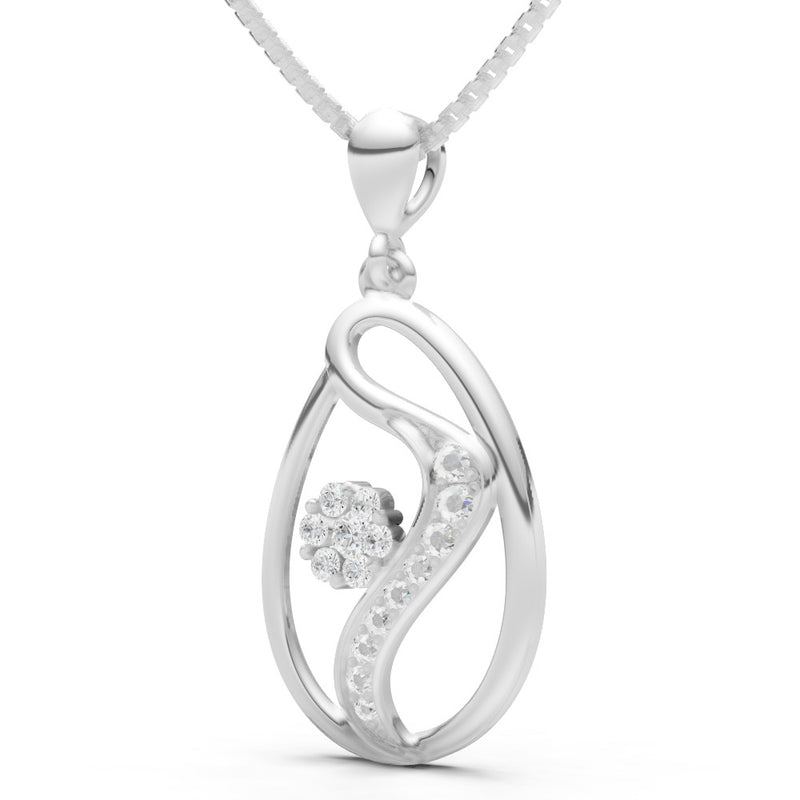 Teardrop Floral Diamond Pendant