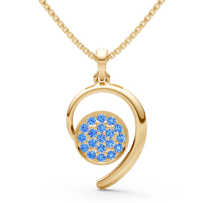 Swiss Blue Topaz Aria Gemstone Pendant