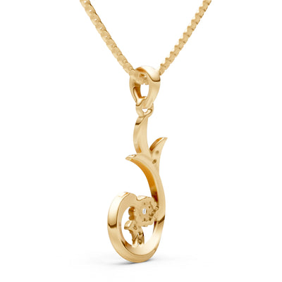 Diamond Floral Gemstone Swirl Pendant