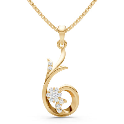 Floral Gemstone Swirl Pendant