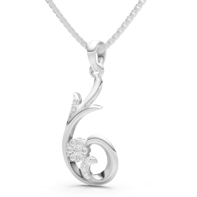 Floral Gemstone Swirl Pendant