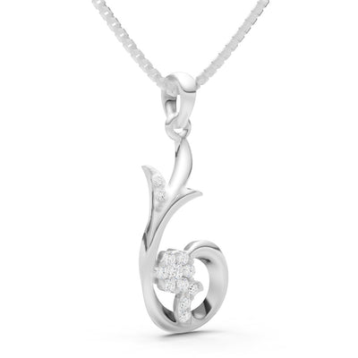 Diamond Floral Gemstone Swirl Pendant