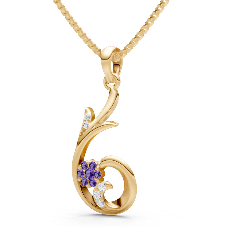 Floral Gemstone Swirl Pendant