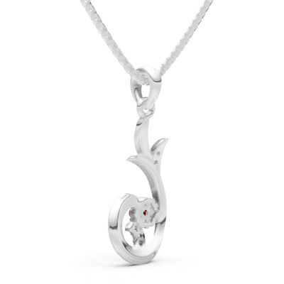 Floral Gemstone Swirl Pendant