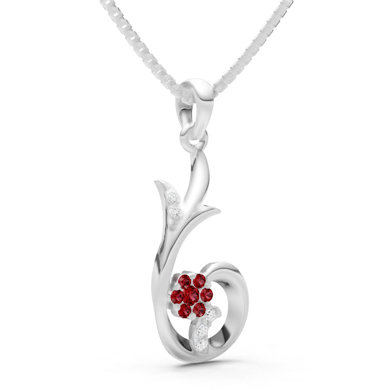 Floral Gemstone Swirl Pendant