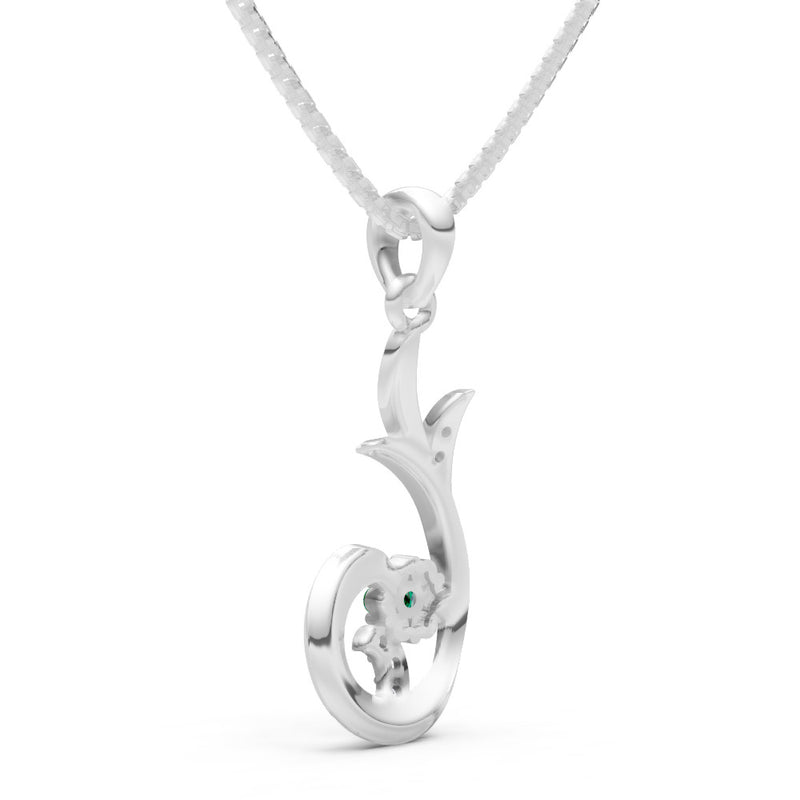 Floral Gemstone Swirl Pendant