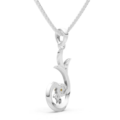 Citrine Floral Gemstone Swirl Pendant