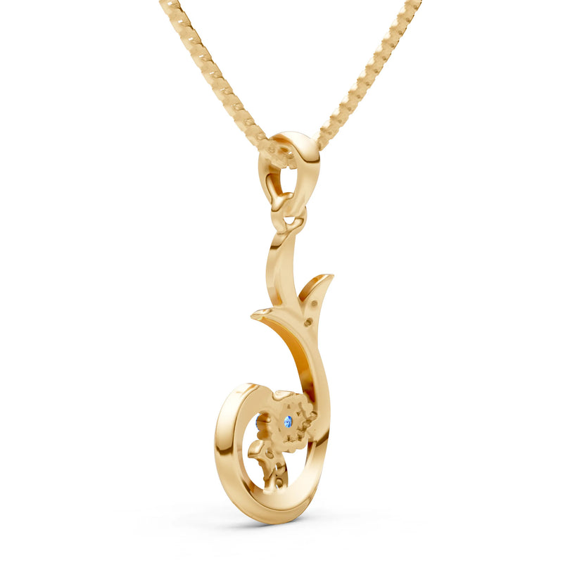 Floral Gemstone Swirl Pendant