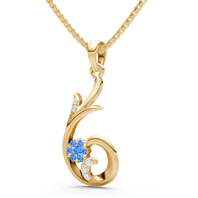 Floral Gemstone Swirl Pendant