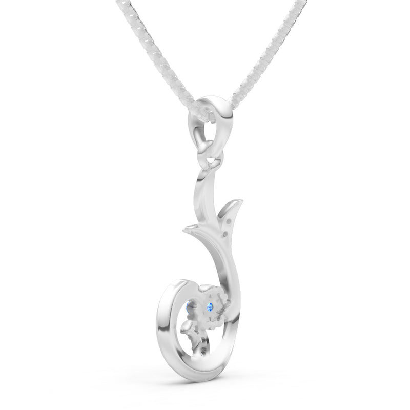 Floral Gemstone Swirl Pendant