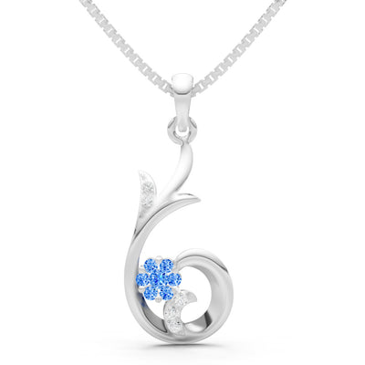 Floral Gemstone Swirl Pendant