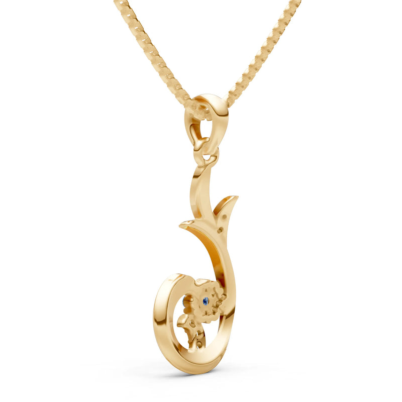 Floral Gemstone Swirl Pendant