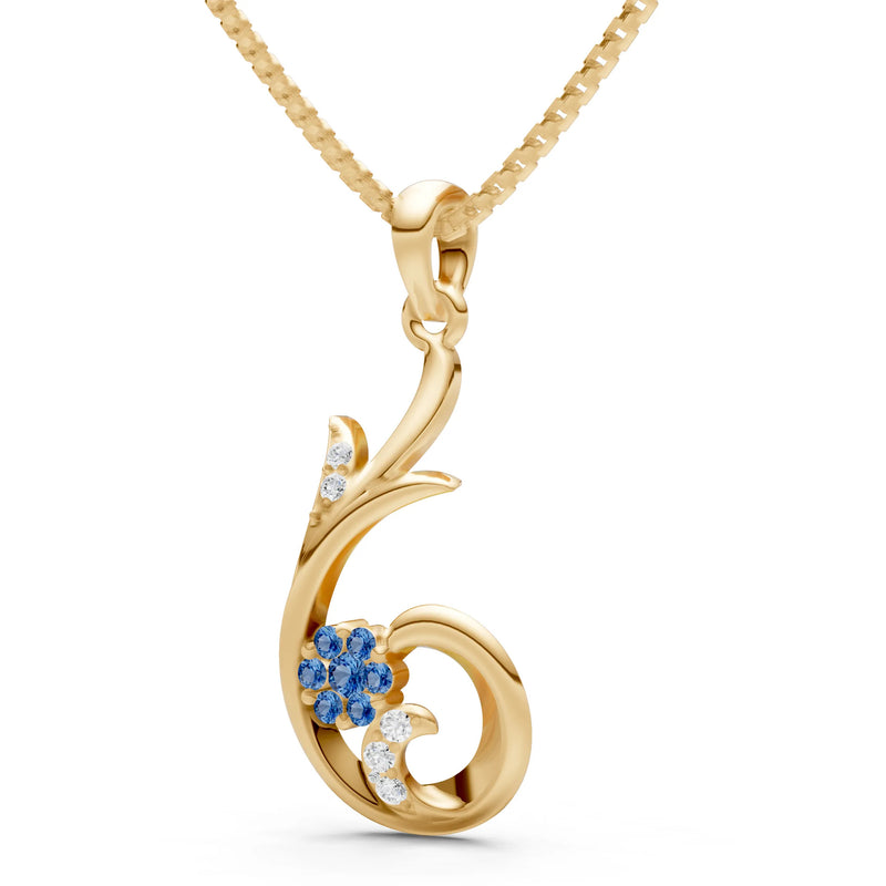 Floral Gemstone Swirl Pendant