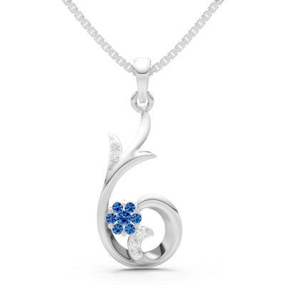 Floral Gemstone Swirl Pendant