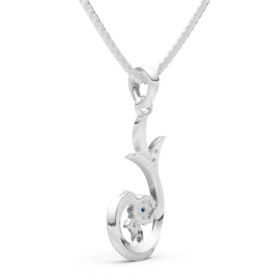 London Blue Topaz Floral Gemstone Swirl Pendant