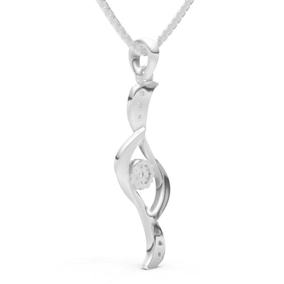 Diamond Twist Floral Pendant with Diamond Accents
