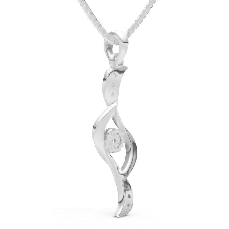 Diamond Twist Floral Pendant with Diamond Accents
