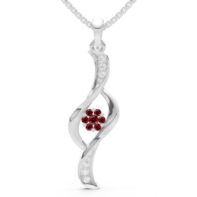 Twist Floral Pendant with Diamond Accents