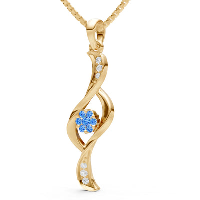 Twist Floral Pendant with Diamond Accents