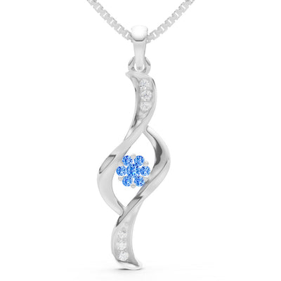 Twist Floral Pendant with Diamond Accents
