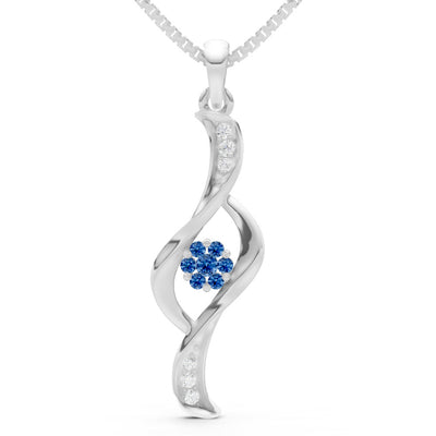 Twist Floral Pendant with Diamond Accents