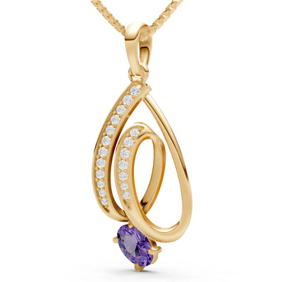 Gemstone Teardrop Oval Shape Pendant