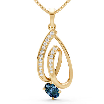 Gemstone Teardrop Oval Shape Pendant