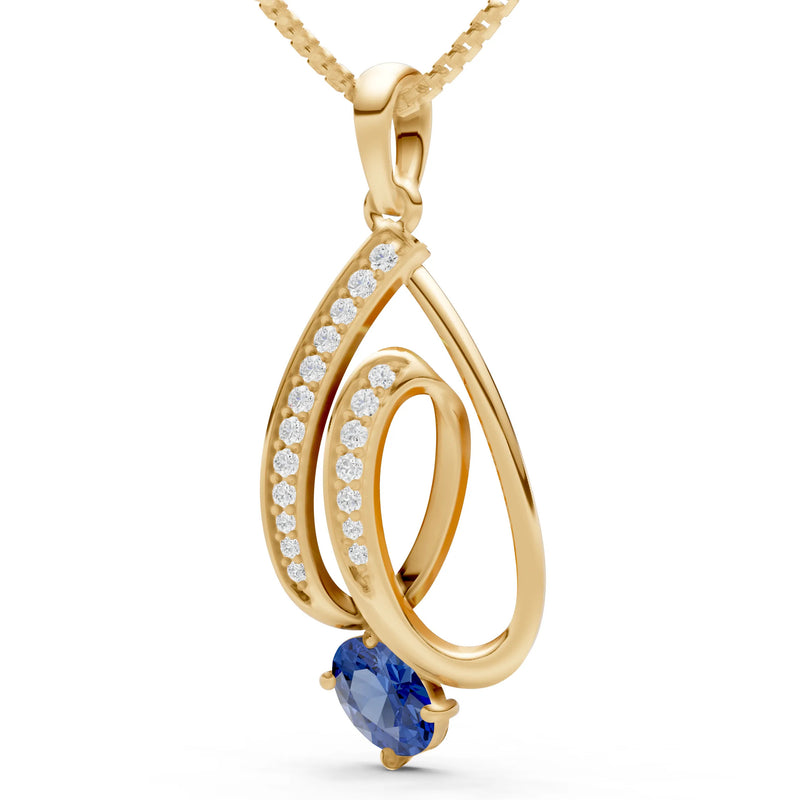 Gemstone Teardrop Oval Shape Pendant