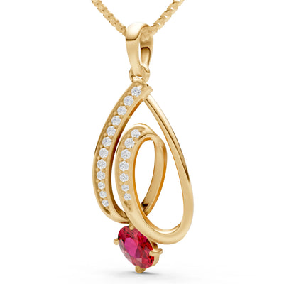 Gemstone Teardrop Oval Shape Pendant