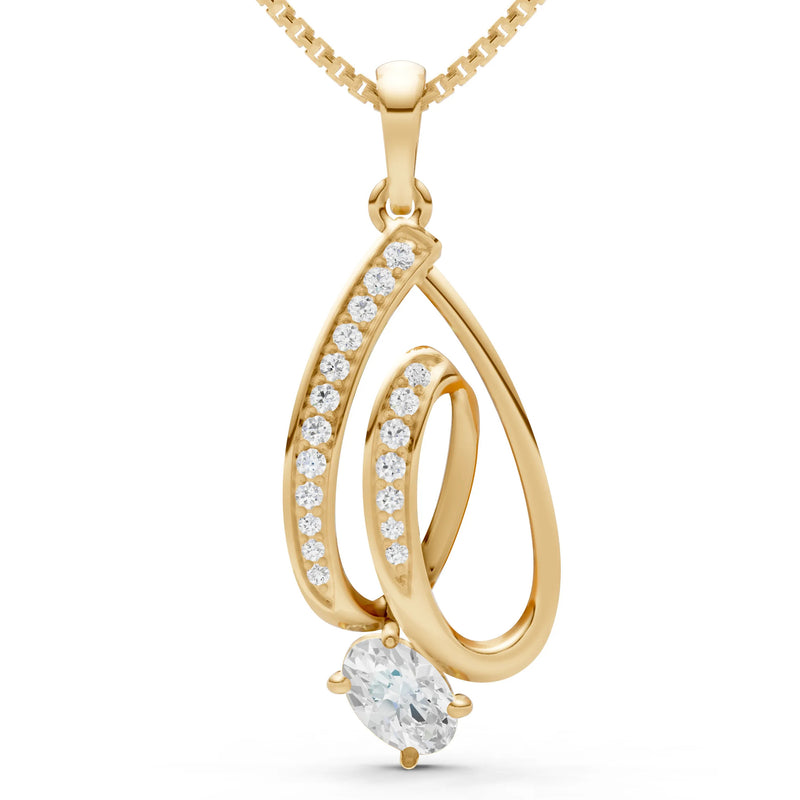 Gemstone Teardrop Oval Shape Pendant